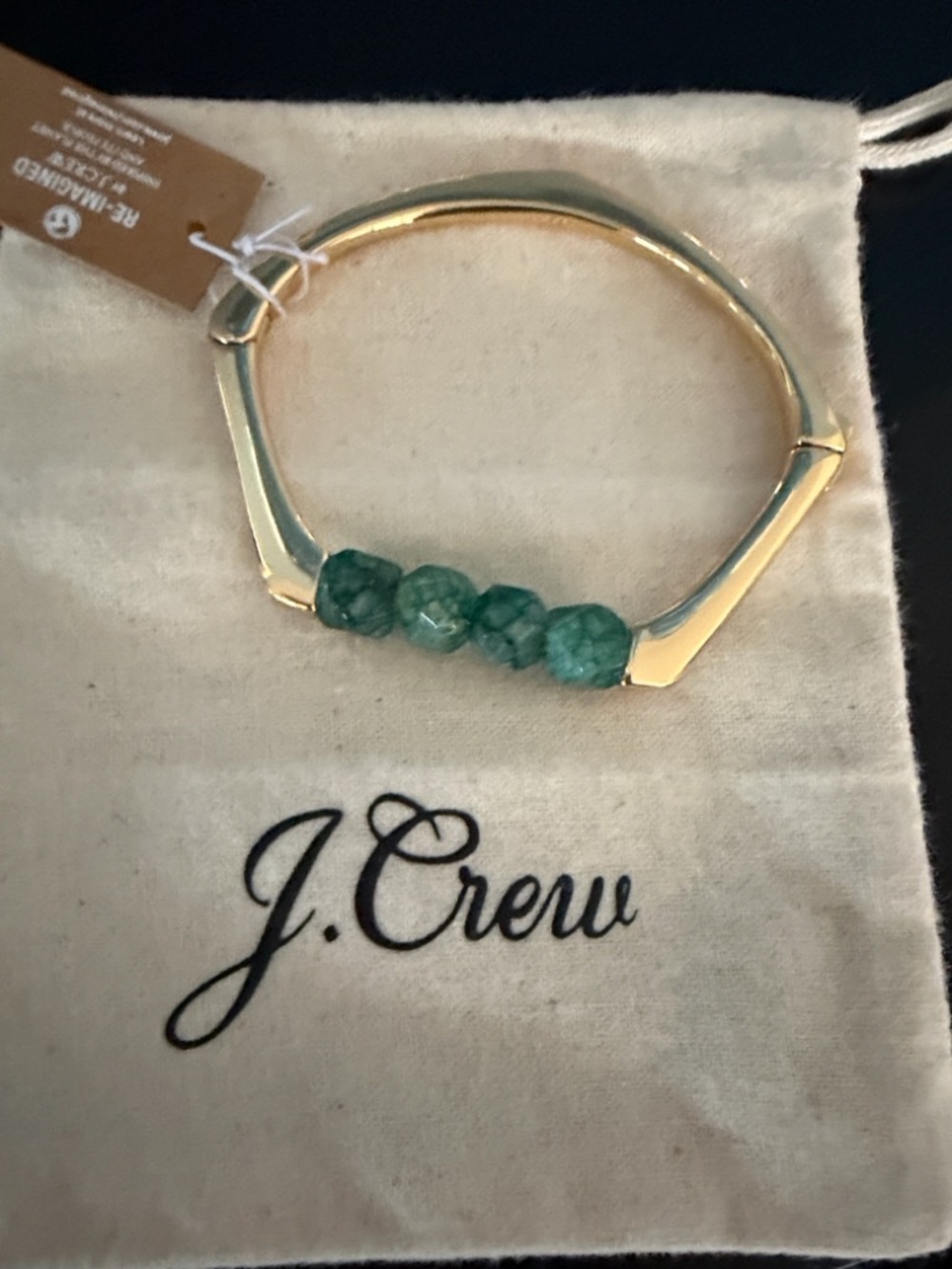 J. Crew Gold-Tone Bracelet with Faceted Beads